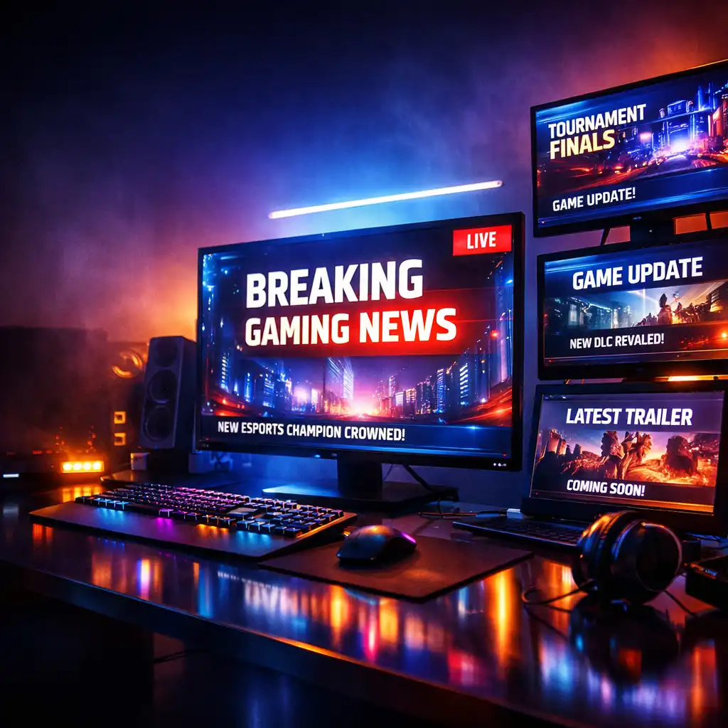 Nowoczesne stanowisko gamingowe z neonowym oświetleniem RGB